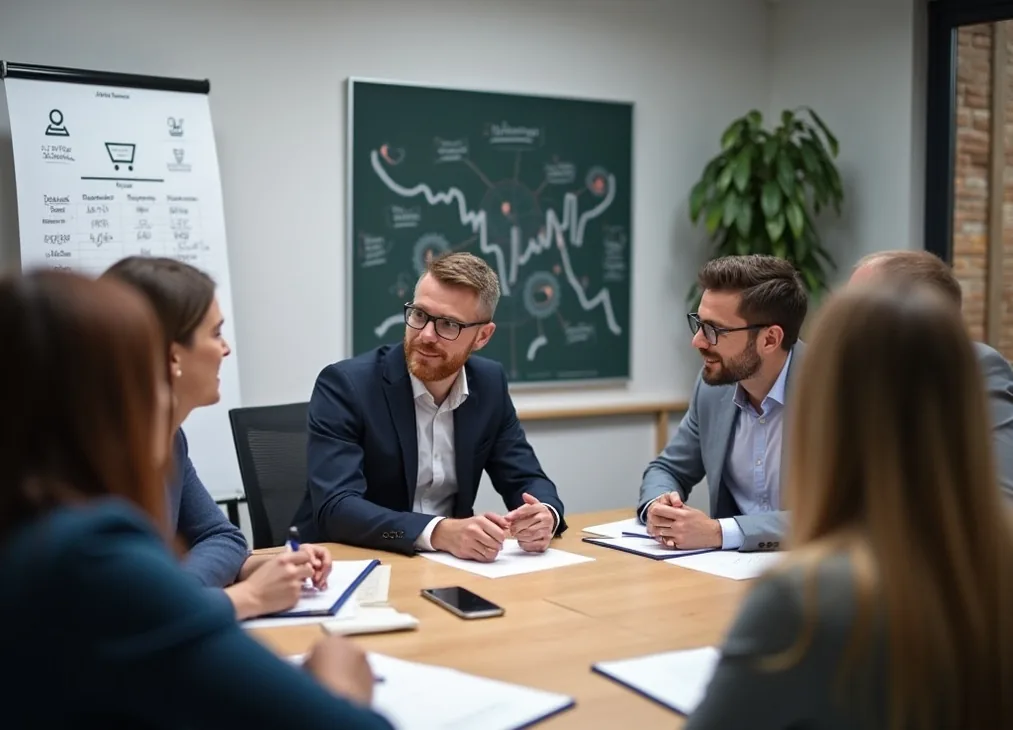 Marketing strategy meeting discussing sales